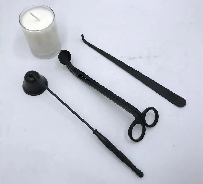 3 In 1 Candle Accessories Set Stainless Steel Candle Bell Snuffers Wick Trimmer Candles Wick Dipper Wholesale