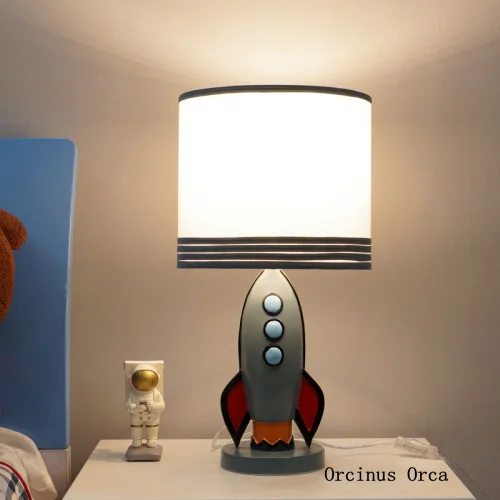 American Creative rocket lamp boy bedroom children's room bedside lamp cute cartoon led reading lamp