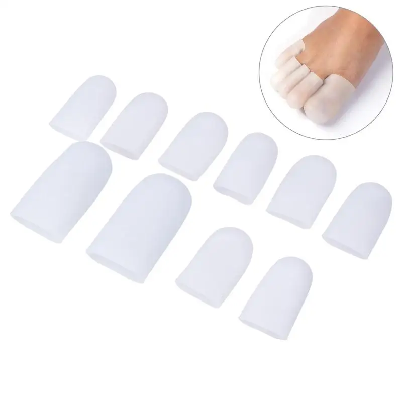 5 Pairs Soft Silicone Toe Sleeve Gel Toe Separators Cap Cover Toe Protector Toe Correct For Corn Blisters Bunion Pain Relief