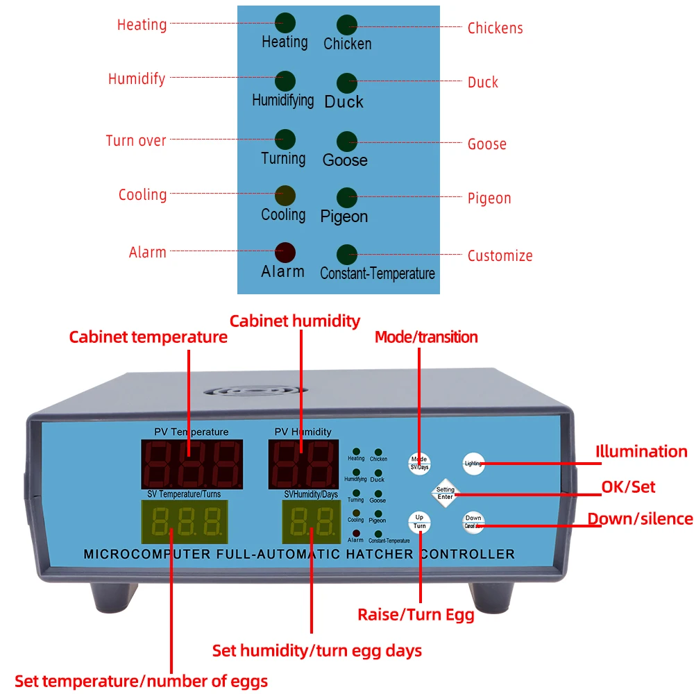 XM-18 18E 18S Digital Incubator Automatic Egg Turning Motor Full automatic and multifunction egg incubator control system40%off