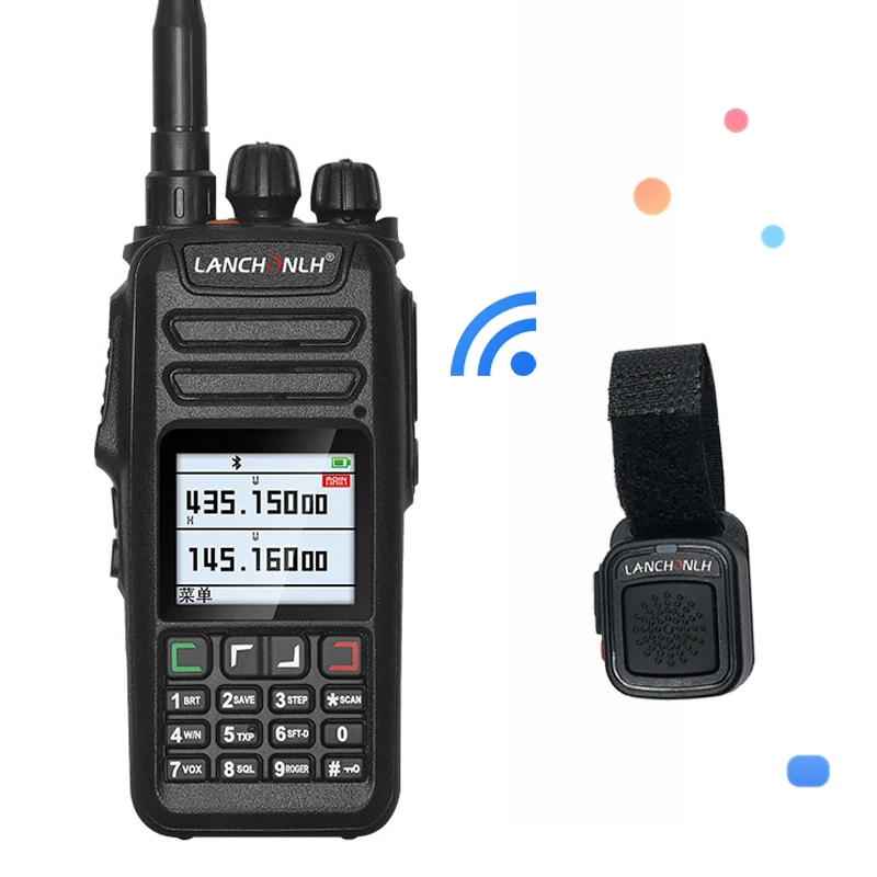 Портативная рация UV-78, беспроводная, Bluetooth, VHF и UHF, Двухдиапазонная, Двухдиапазонная, с двойным дисплеем, портативная HF фонарик приемопередатчика, для Vimoto Sena