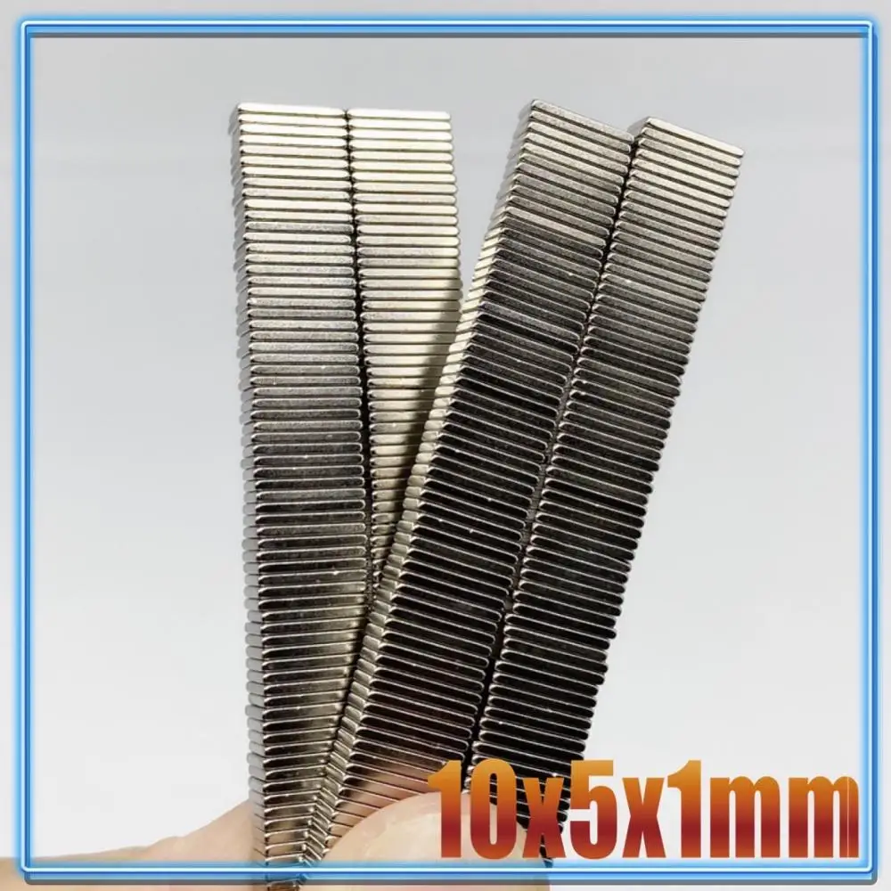 20/50/100/200Pcs Rechthoekige Magneet 10X5X1 10X5X2 n35 Ndfeb Blok Super Krachtige Sterke Permanente Magnetische Imanes 10*5*1 10*5*2