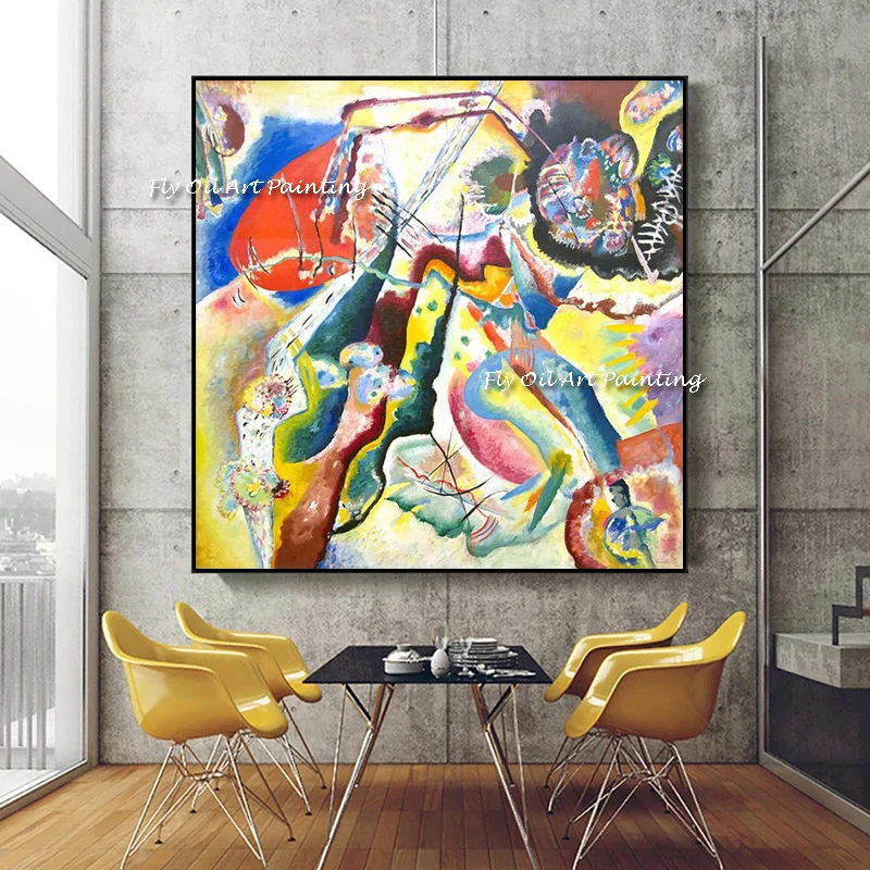 

The Top Artist Wassily Kandinsky Abstract Hand Painted Oil Painting Art Wall on Canvas Living Room Decor Colorful Composition