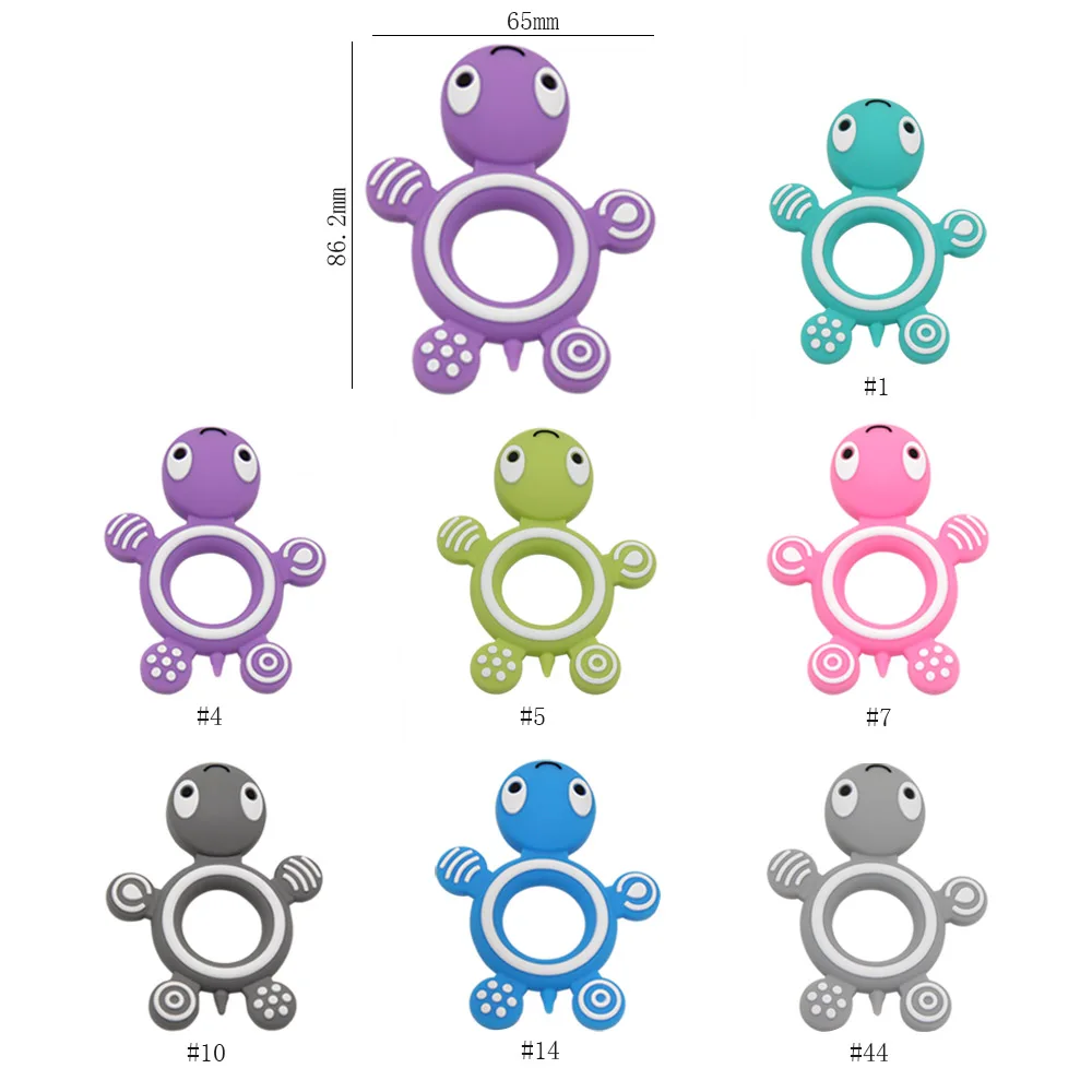 Cute-idea 1PC Turtle Silicone Teethers Food Grade Cartoon Animals Tortoise Teether Tiny Rod Baby Goods Nurse Gift Infant Toys