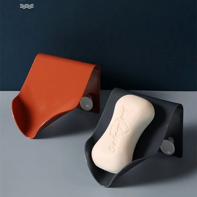 Upgrade Seamless Wall-Mounted Soap Holder Drainage Storage Finishing Racks Strong Seamless Stickers Hole-Free Soap Box