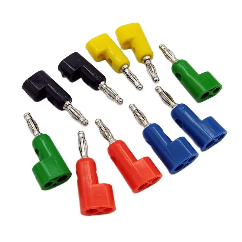 

5 Colour Gun Type 4mm Banana Plug Screw Fix Stackable Banana Connector Plug 10Pcs/Lot