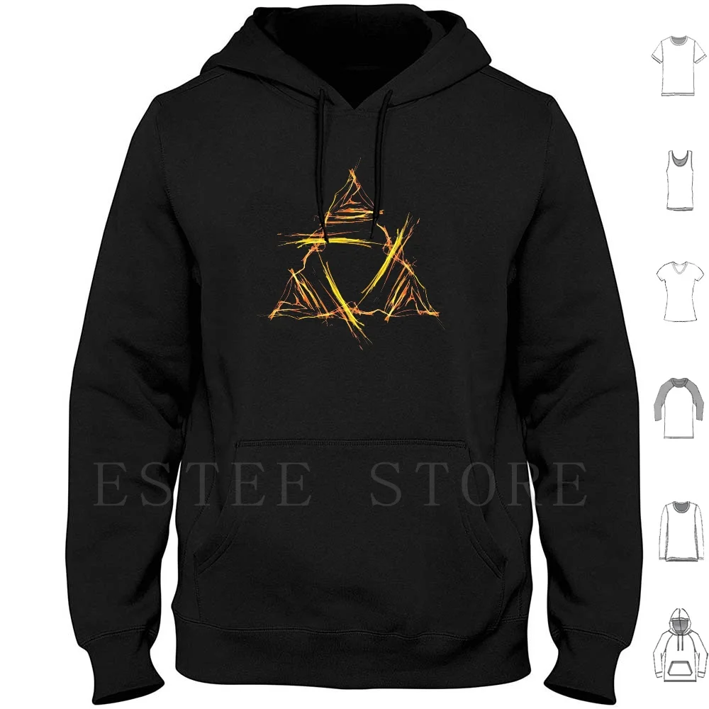 Sudadera con capucha Triforce de manga larga Triforce Legend Of Link Hyrule Windwaker Ocarina Of Time Twilight Princess Fire Light abstracto