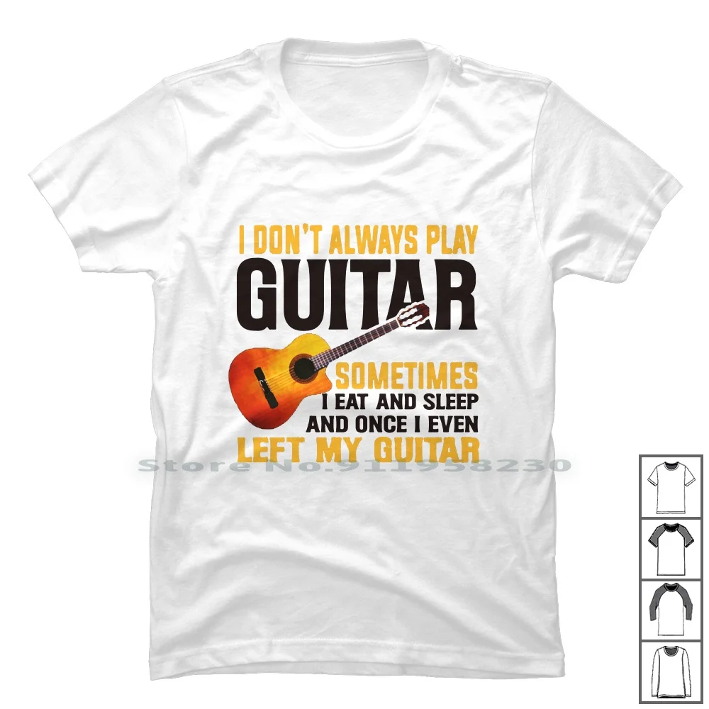 Funny Play Guitar T Shirt 100% Cotton Merry Christmas New Year Popular Quotes Guitar Music Year Song Play Fun Ear Ny