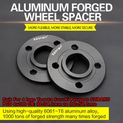 2Piece 3/5/8/10mm Wheel Spacer Adapters PCD 4x100 CB ID=54.1mm to OD=56.1mm suit for 4 lugs Toyota Suzuki Peugeot SUBARU Car