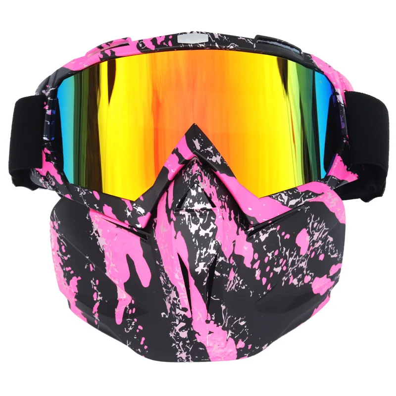 2019 hot Vintage Motorcycle Shark Helmet Goggles Motocross Helmet Glasses Retro Windproof Open face Helmets Goggles Mask