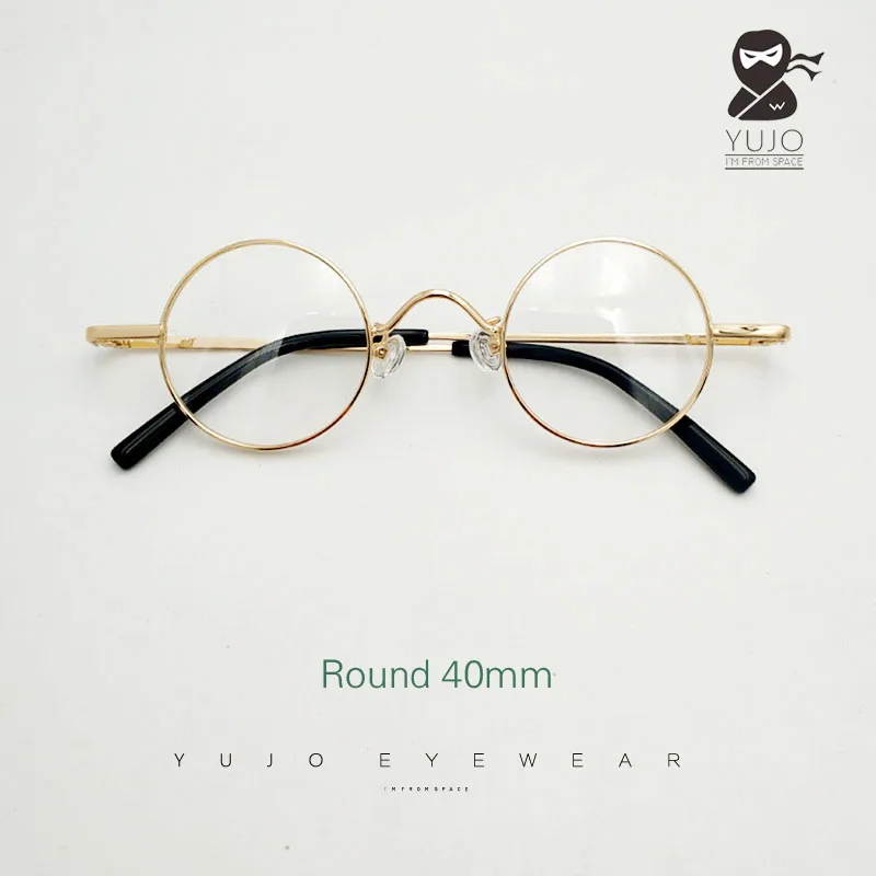 Glasses frame men's metal retro round prescription glasses myopia optical glasses round diameter 40 mm small round frame ladies