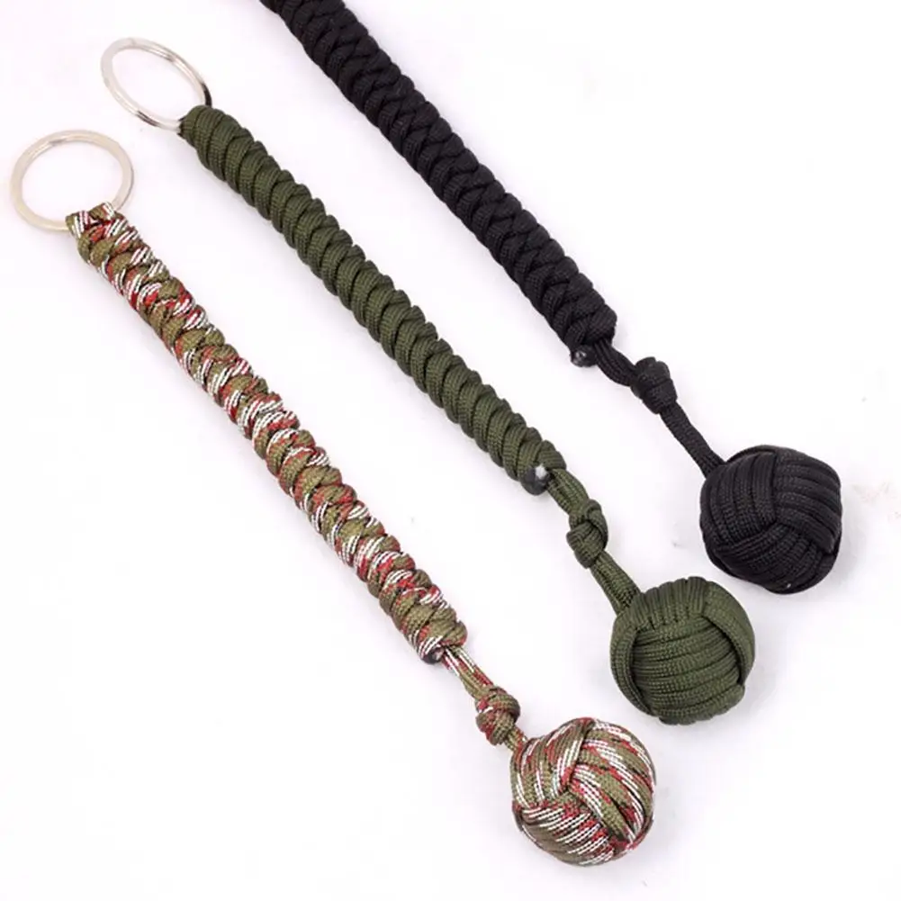 Circular Umbrella Rope Key Sports Equipment Monkey Fist Pendant Self-defense Ball Key Accessories Crafts KeyChain Outdoor