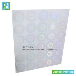 10000pcs 25x25mm Custom Transparent Security Hologram Stickers Hologram Stamp 3D VOID Labels