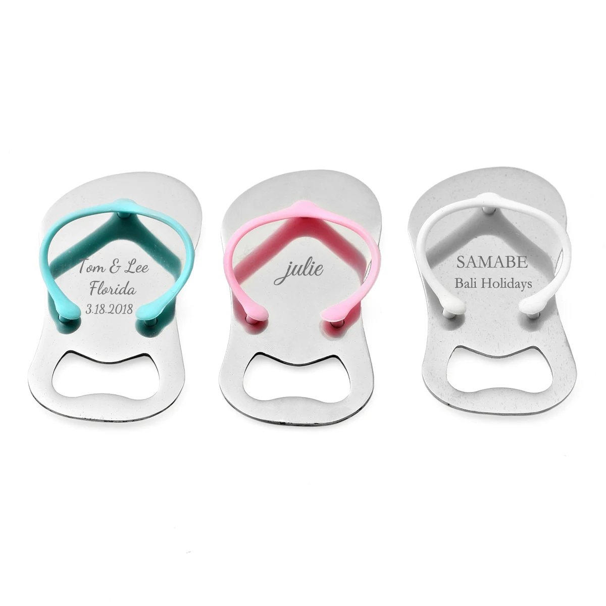 10 Personalized Flip Flop Bottle Openers for Wedding Baby Shower Party Favors