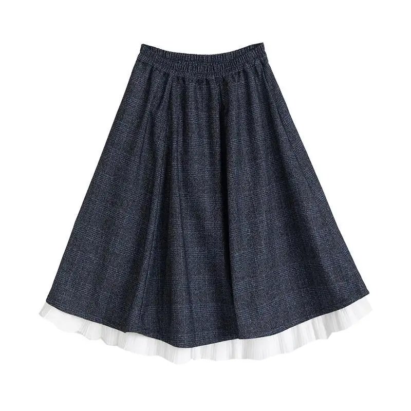 Japanese Gothic Skirt Women Long High Waist Harajuku Midi Skirt Female Casual Patchwork High Street Korean Skirt Women 2020 New