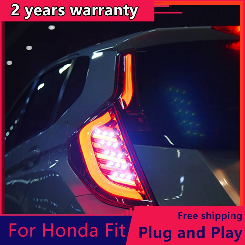 KOWELL Car Styling for Honda Jazz Fit TAIL Lights LED Tail Light LED Rear Lamp DRL+Brake Signal Whole set High Quality