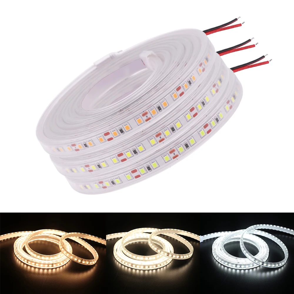 12V 24V 2835 Led Strip Light impermeabile IP67 SMD2835 120LED/m nastro Led flessibile bianco caldo 0.5M 1M 5M 10M decorazione della casa