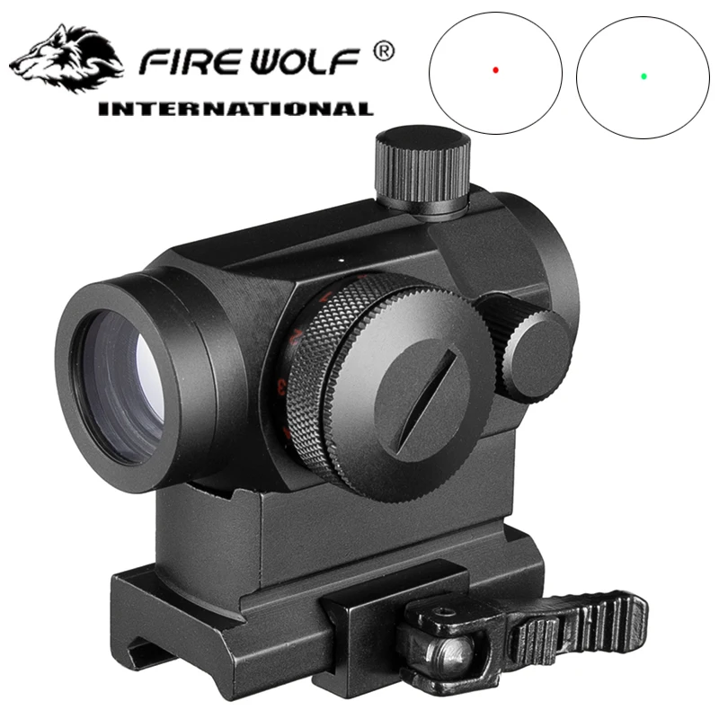 Tactical QD 1X22 Reflex Red&Green Dot Scope Sight With Quick Riser Mount Quick Detach Holographic Collimator Dot Hunting Scopes