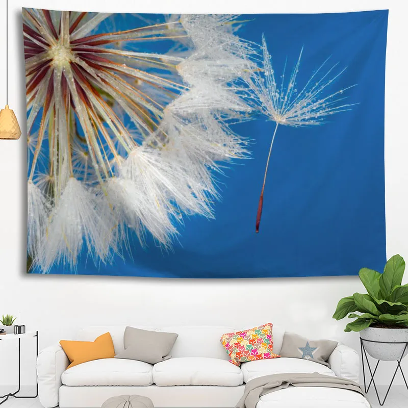 Custom Dandelion Tapestry Wall  Boho Decoration Home Decor Psychedelic Wall Tapestry Abstract Carpet Wall Cloth Tapestries Wa