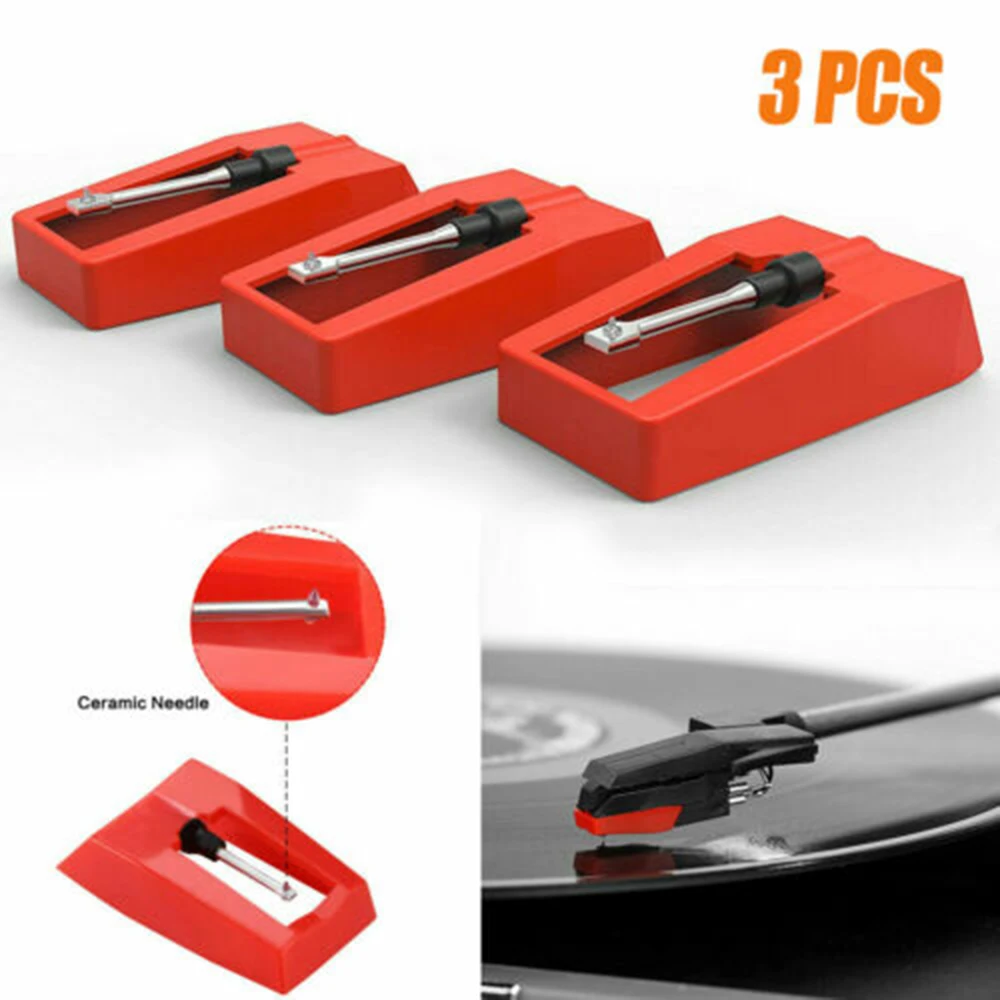 3Pcs Diamond Replacement Stylus Record Player Needle For LP Turntable Phonograph Record Player Gramophone Accessories