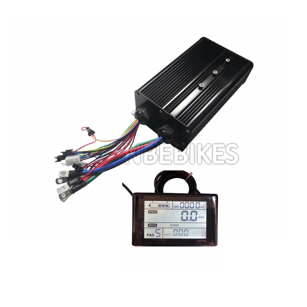 US Stock 48V/72V 60A  Ebike Controller with SW900 or VM960 Color Display or UKC1 One Set for Brushless DC Ebike 3000W  Motor