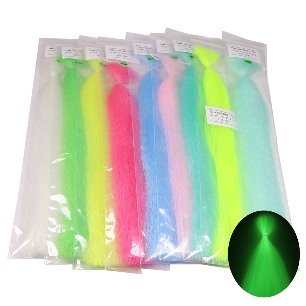 9 Packs 9 Colors Saltwater Jig Assist Hook Lure Making & Fly Fishing Streamer Material Glow and Flash Synthetic Tying Fiber