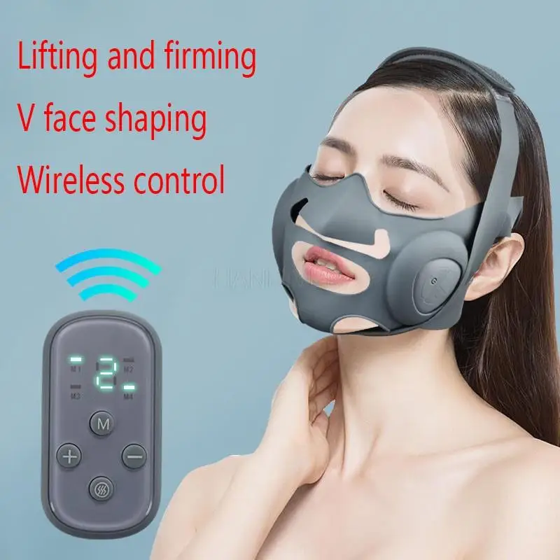 EMS Electric V-shaped Thin Facial Massager V-Line Lift Up Wrinkles Skin Care Therapy Device Face Slimming Cheek Lifting Machine