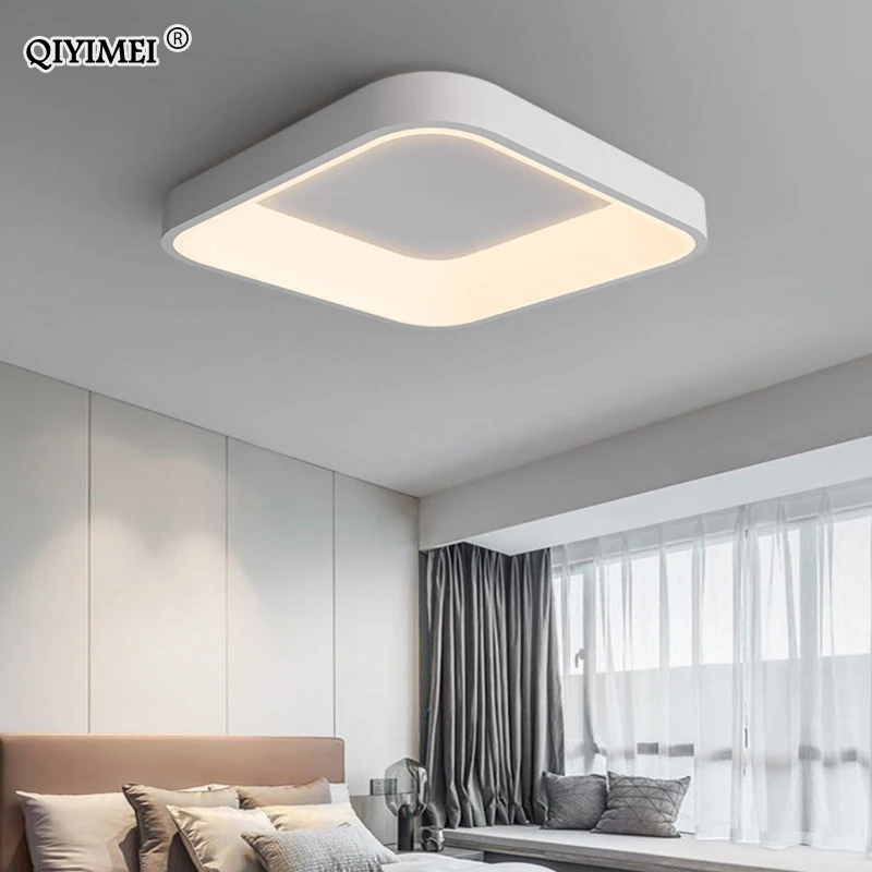 White Grey Modern led Ceiling Lights For Living Room Bedroom Dining Room dimmable Lamp indoor round sqaure Fixtures Lustres