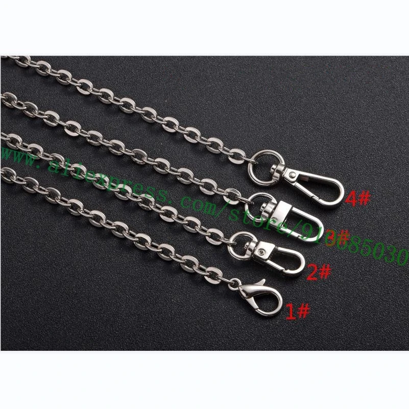 Black Vegetable Tanned Calf Leather Silvery Metal Chain Shoulder Strap For Designer Women Handbag Lady Bag Parts Substitute