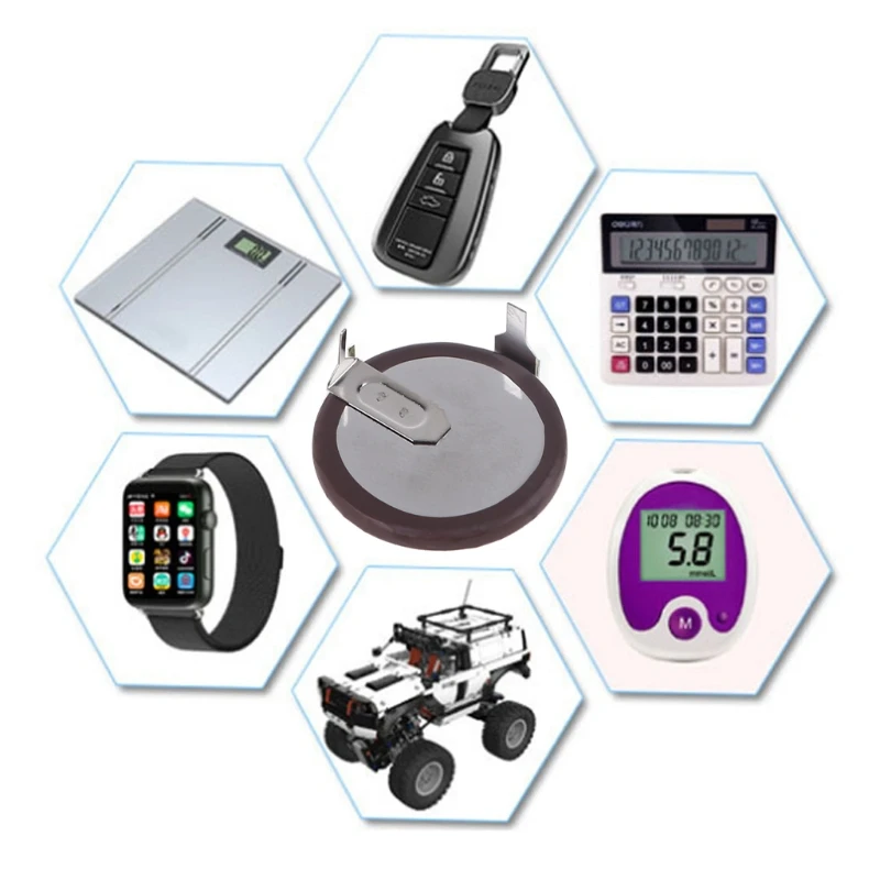 Compatible VL2020 90 Degree Foot 3V with Soldering Foot Rechargeable Battery for BMW car