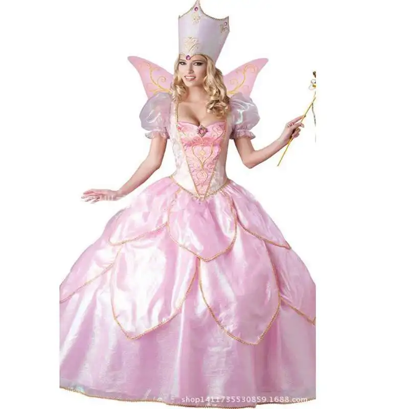 

Halloween Costume Beautiful Faery Queen Party Photography Show Pink Forest Elf Princess Christmas Clothes