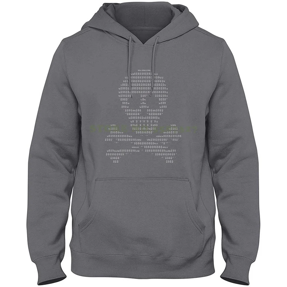 Ascii Skull Head 100% Pure Cotton Hoodie T-Shirt Ascii Ran ? On Peer To Peer Geek Software Hacker Internet Tête De Mort