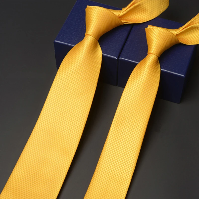 

High Quality Men's 6CM & 8CM Wide Tie Brand New Fashion Gold Striped Ties for Men Business Work Neck Tie Male Formal Necktie