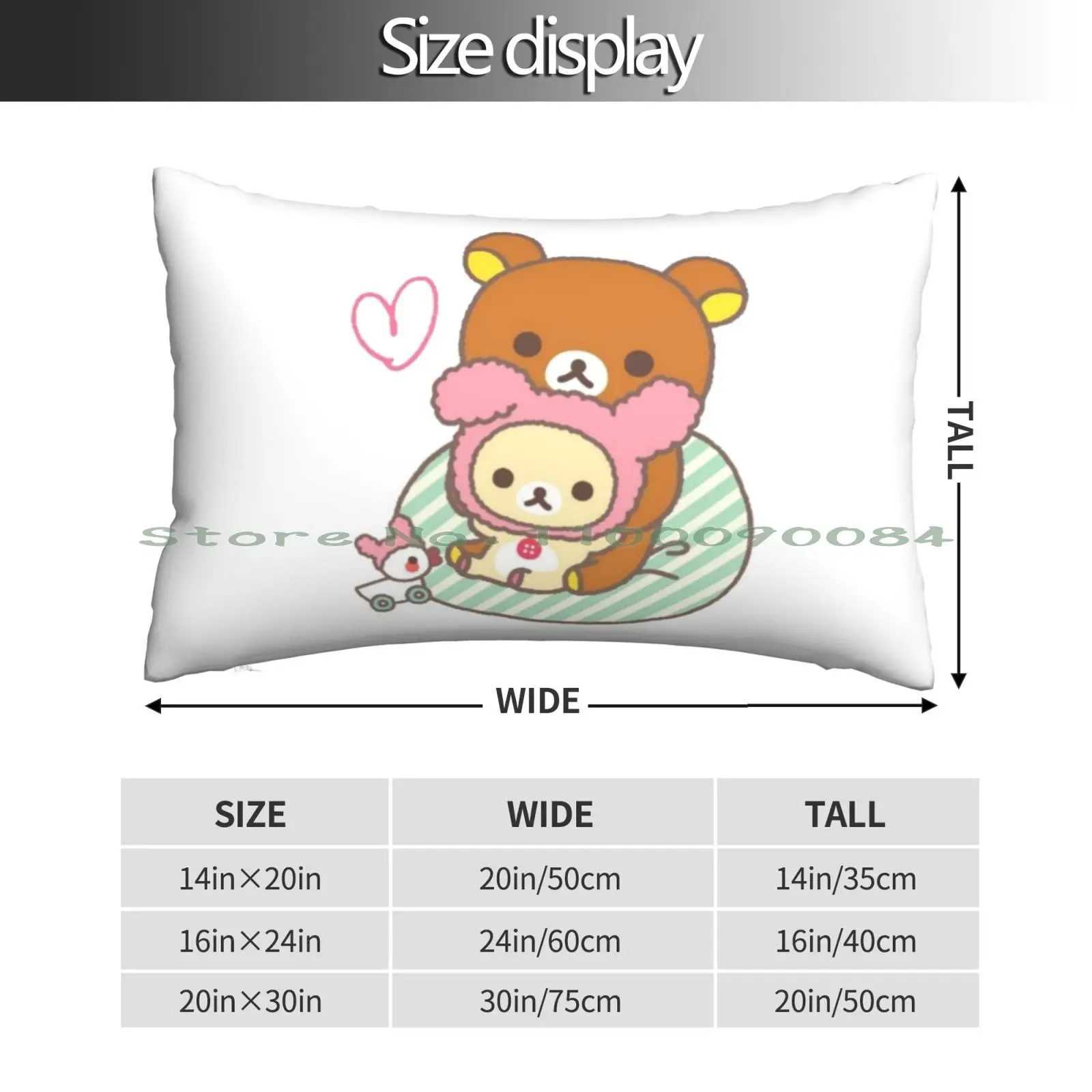 Cute Rilakkuma And Korilakkuma Pillow Case 20x30 50*75 Sofa Bedroom Strawberry Pencil Magic Spm Strwbrrypnclmgc Stars Kids