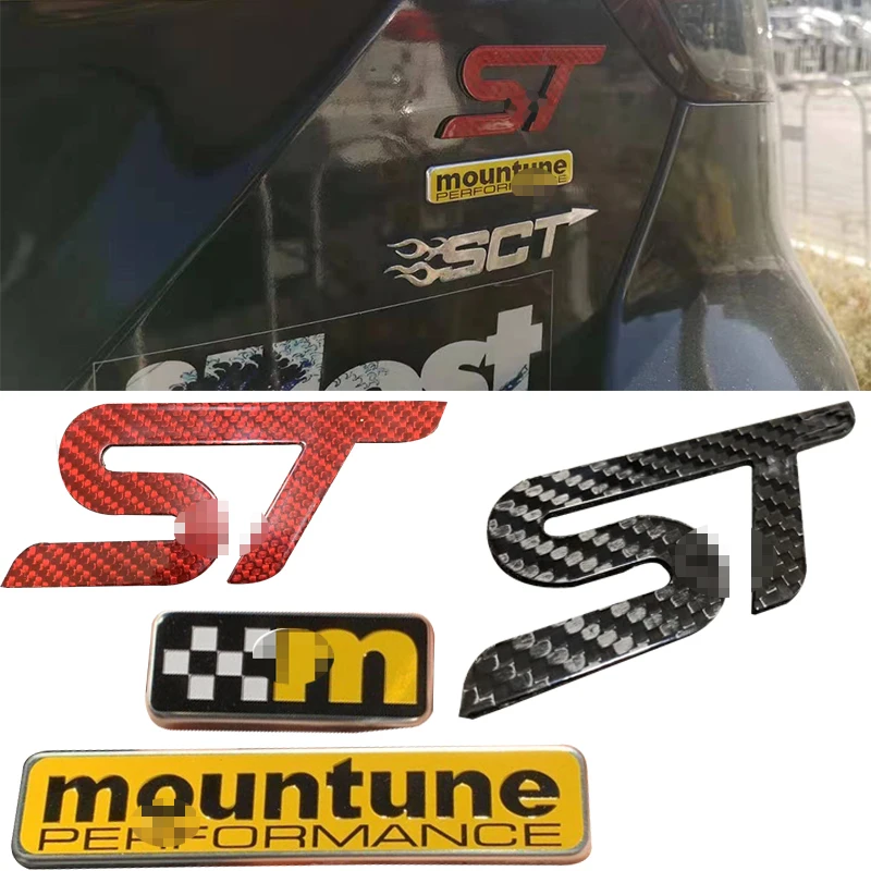 Car logo real carbon fiber ST logo m logo is applicable to Ford focus MK1 MK2 MK3 MK4 ST RS