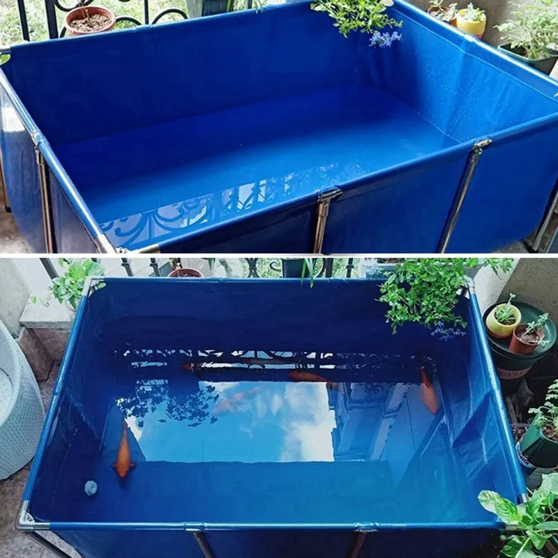 Customize Aquarium Fish Tank Children Swimming Pool Aquaculture Water Tank With Stainless Steel Support PVC Canvas Water Tank