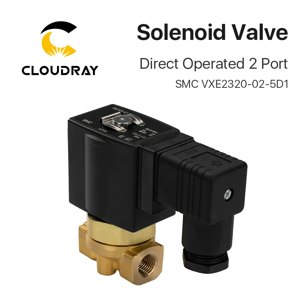 Cloudray Direct Operated 2 Port Solenoid Valve SMC VXE2330-02-5D1 Air Steam 3.0 Mpa for Fiber Cutting Machine Pneumatic System