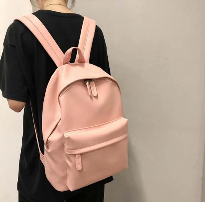 Preppy Style Men Women High Quality Soft Leather School Bag Luxury Designer Solid Double Zipper Shoulder Bags Travel Backpack