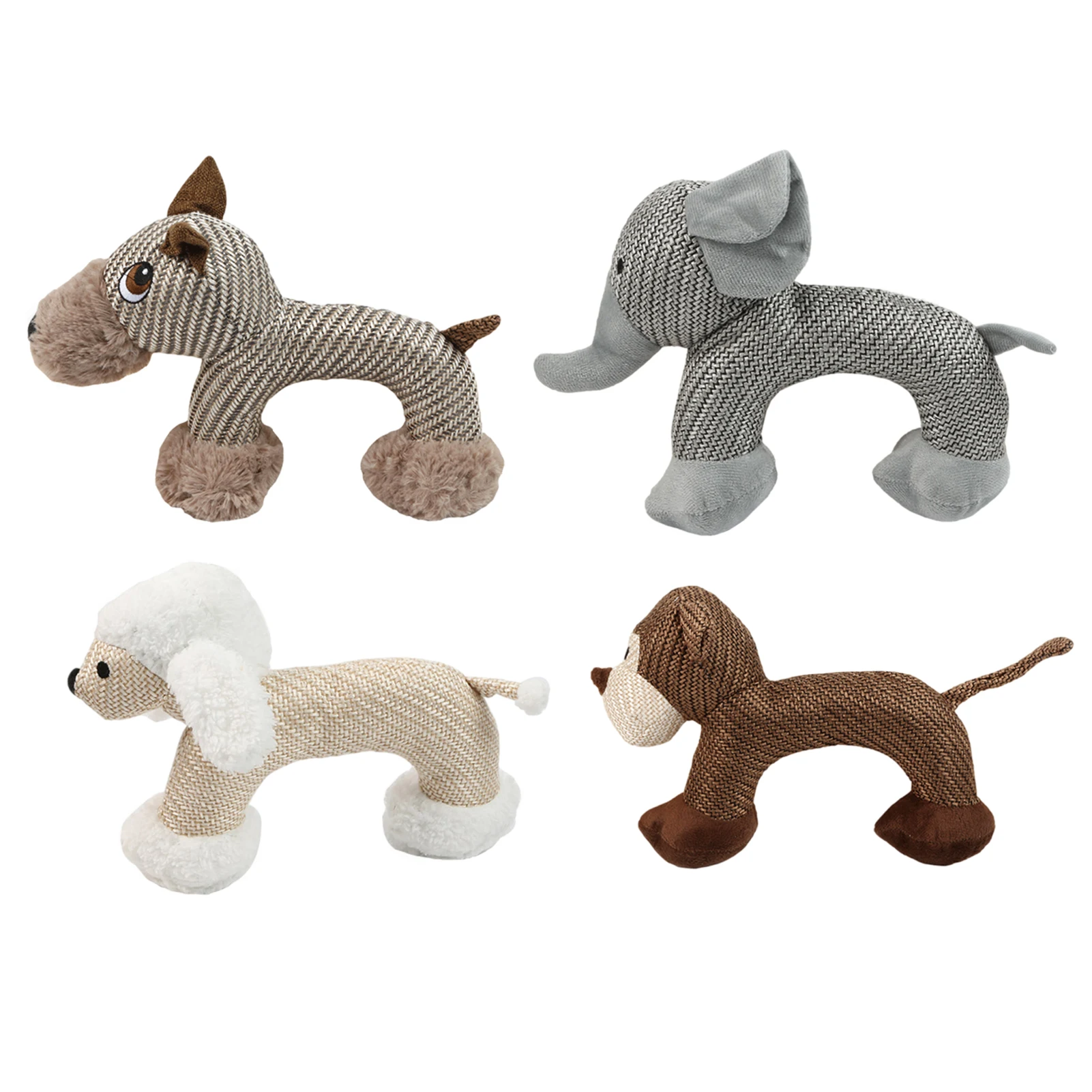 

Pet Chew Toy Squeaky Cotton Funny Animal Dolls, Dog Molar Supplies Interactive Bite Resistant Toy Pet Sounding Teeth Toy