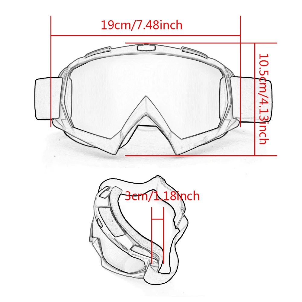 Occhiali da moto occhiali occhiali da Motocross occhiali da corsa OTG occhiali lenti colorate occhiali lenti argento