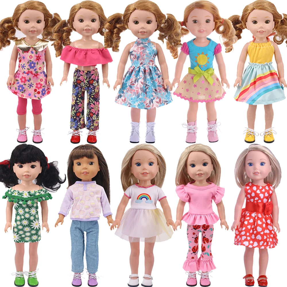 1 Set Of 14.5-Inch Doll Clothes Cute Casual Daily Wear,Lace-up Shoes For 32-34Cm Paola Reina Doll Accessories RU Girl's Toy Gift