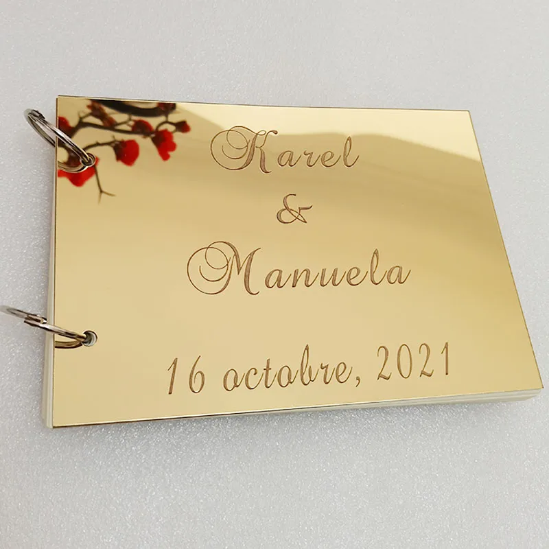 العرف الاكريليك مرآة بيضاء فارغة سجل الزوار الزفاف توقيع ضيف كتاب شخصية المعمودية الحدث وحفلات ديكور هدايا #1