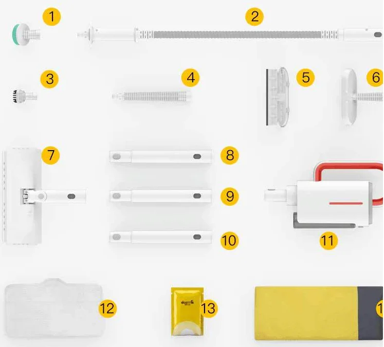 Deerma – nettoyeur à vapeur Zq600, Machine de nettoyage de vitres, de sol et de tapis, avec balai et aspirateur