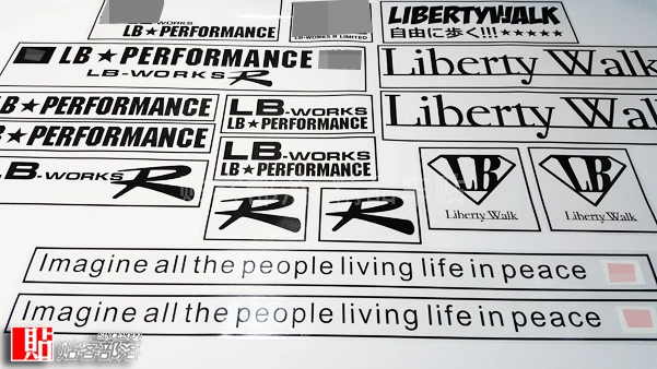 Car Stickers for Japan Works Imagine Peace Liberty Walk Performance Vehicle  Window Side Door Body Decals