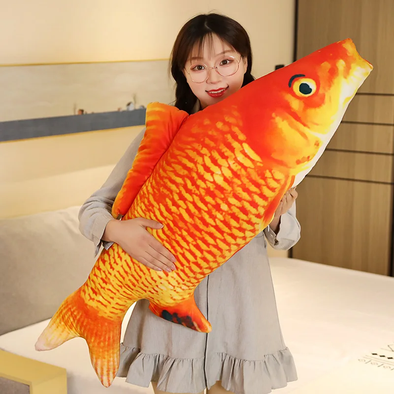30-80 cm 3D Simulation Gold Fisch Plüsch Spielzeug Gefüllte Weiche Tier Karpfen Plüsch Kissen Kreative Sofa Kissen Kissen geschenk – Detail 14
