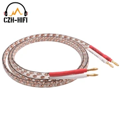 Brand New Viborg High End 5N płaski kabel głośnikowy OFC banan na bananowe złącze widełkowe na głośnik wzmacniacz Audio HiFi DIY