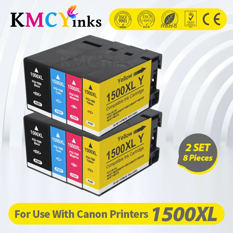 kmcyinks pgi1500 pgi1500 1500xl cartucho de tinta compativel para canon maxify mb2050 mb2350 mb2150 mb2750 impressora a jato tinta 01