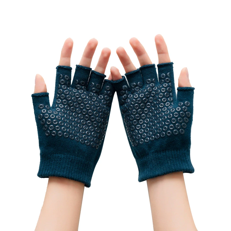 Women Non-slip Yoga Gloves Breathable Fitness Pilates Half Finger Glove Sport Outdoor Cycling Fishing Workout Mittens for Gym