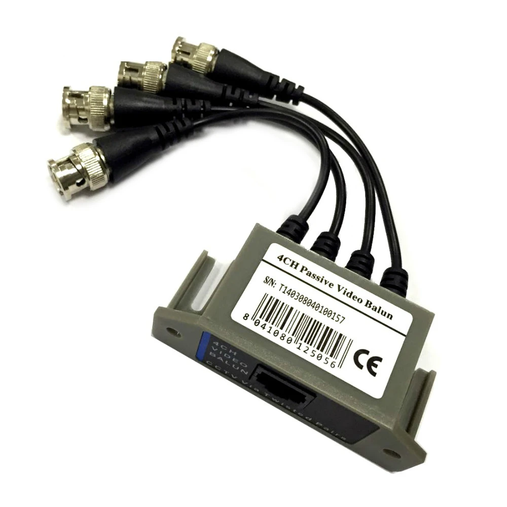 ESCAM 4CH HD Passiver Video-Balun-Transceiver BNC zu UTP RJ45 CCTV über Twisted Pairs für AHD TVI CVI Kamera DVR CCTV-System