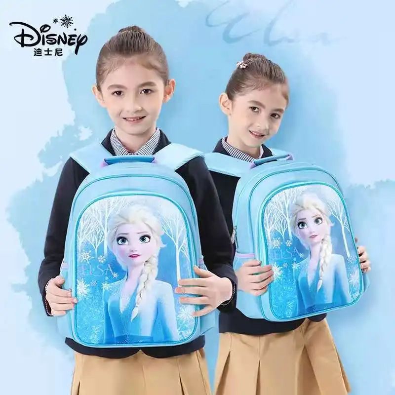 Disney Frozen School Bag For Girls Elsa Anna Primary Student Shoulder Orthopedic Backpack Large Capacity Birthday Gifts Mochila